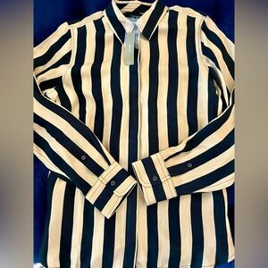J. Crew Classic Fit Cupro Striped Top NWT